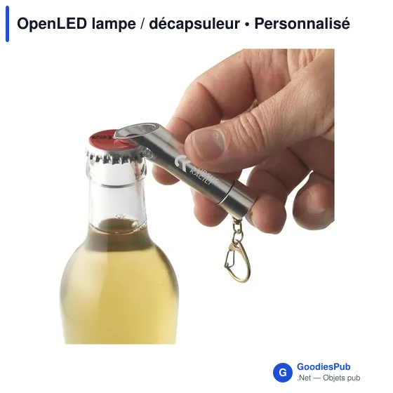 Lampe torche personnalisable OpenLED avec décapsuleur et logo - Image 12