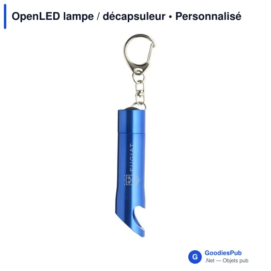 Lampe torche personnalisable OpenLED avec décapsuleur et logo - Image 4