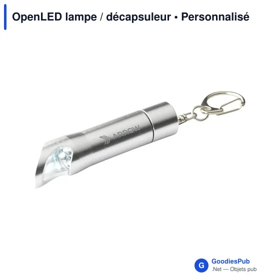 Lampe torche personnalisable OpenLED avec décapsuleur et logo - Image 8