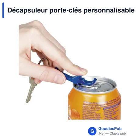 Décapsuleur porte-clés personnalisable en aluminium avec logo