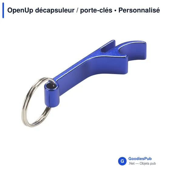 Décapsuleur porte-clés personnalisable en aluminium avec logo - Image 2