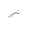 Variante argenté - Décapsuleur porte-clés personnalisable en aluminium avec logo