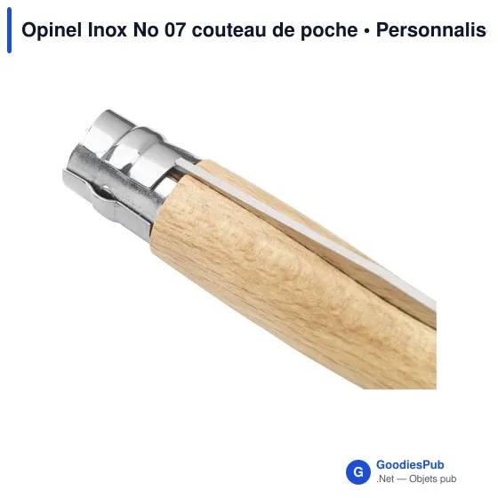 Couteau de poche personnalisable Opinel Inox No 07 avec logo - Image 2