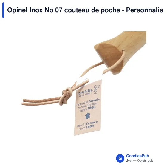 Couteau de poche personnalisable Opinel Inox No 07 avec logo - Image 3