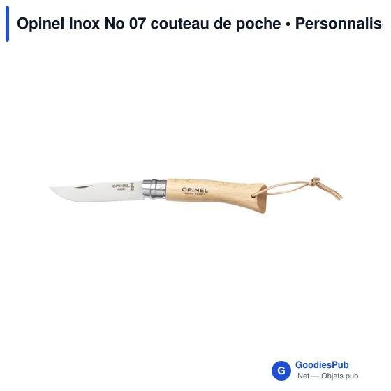 Couteau de poche personnalisable Opinel Inox No 07 avec logo - Image 4