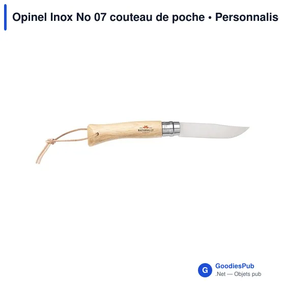 Couteau de poche personnalisable Opinel Inox No 07 avec logo - Image 5
