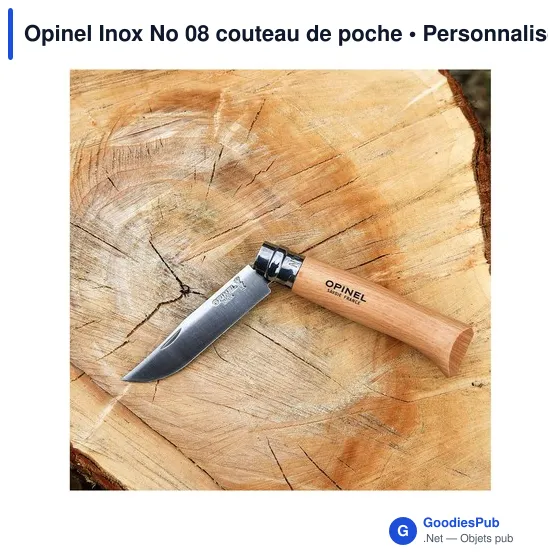 Couteau de poche personnalisable Opinel Inox No 08 avec logo - Image 1