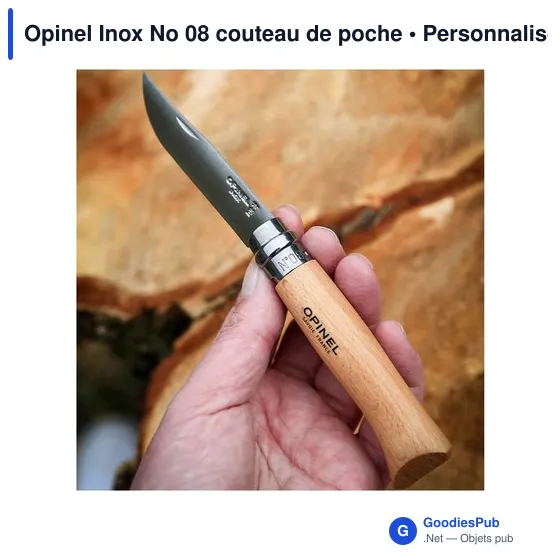 Couteau de poche personnalisable Opinel Inox No 08 avec logo - Image 2