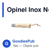 Couteau de poche personnalisable Opinel Inox No 8 avec logo - Miniature 1