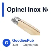 Couteau de poche personnalisable Opinel Inox No 8 avec logo - Miniature 2
