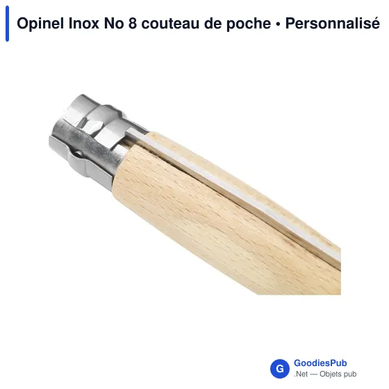 Couteau de poche personnalisable Opinel Inox No 8 avec logo - Image 2