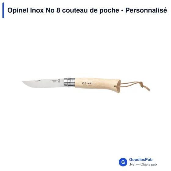 Couteau de poche personnalisable Opinel Inox No 8 avec logo - Image 4