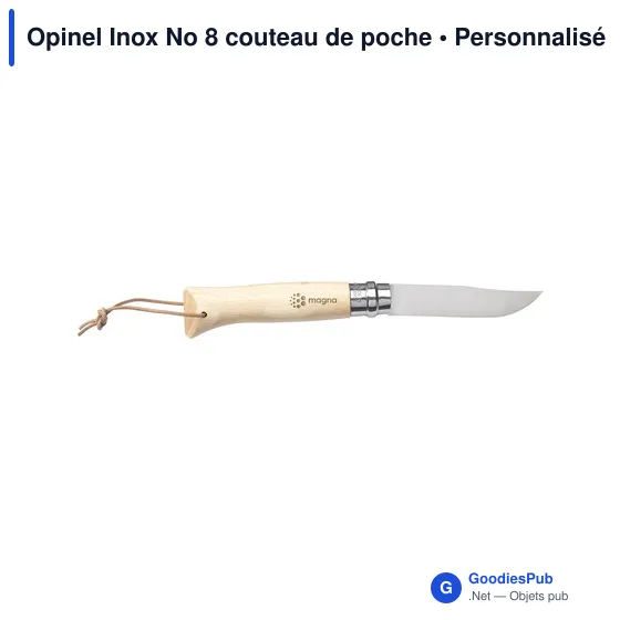 Couteau de poche personnalisable Opinel Inox No 8 avec logo - Image 5