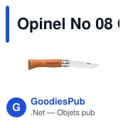Couteau de poche personnalisable Opinel No 08 Carbon avec logo - Miniature 1