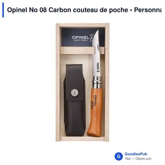 Couteau de poche personnalisable Opinel No 08 Carbon avec logo - Image 2