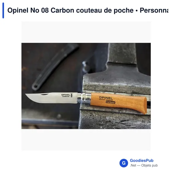 Couteau de poche personnalisable Opinel No 08 Carbon avec logo - Image 3