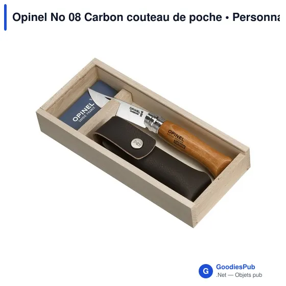 Couteau de poche personnalisable Opinel No 08 Carbon avec logo - Image 4