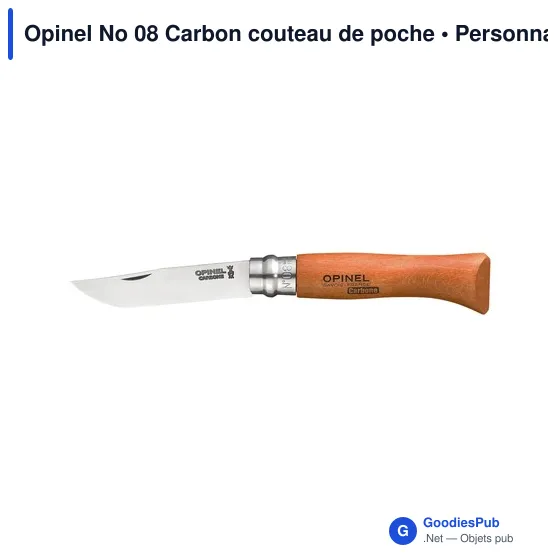 Couteau de poche personnalisable Opinel No 08 Carbon avec logo - Image 5