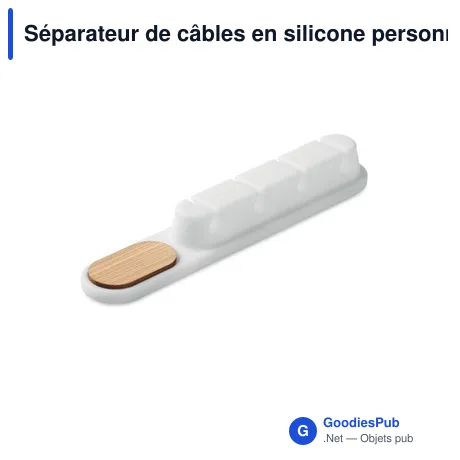 Séparateur de câbles en silicone personnalisable avec logo
