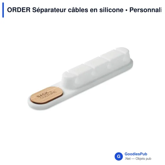 Séparateur de câbles en silicone personnalisable avec logo - Image 5