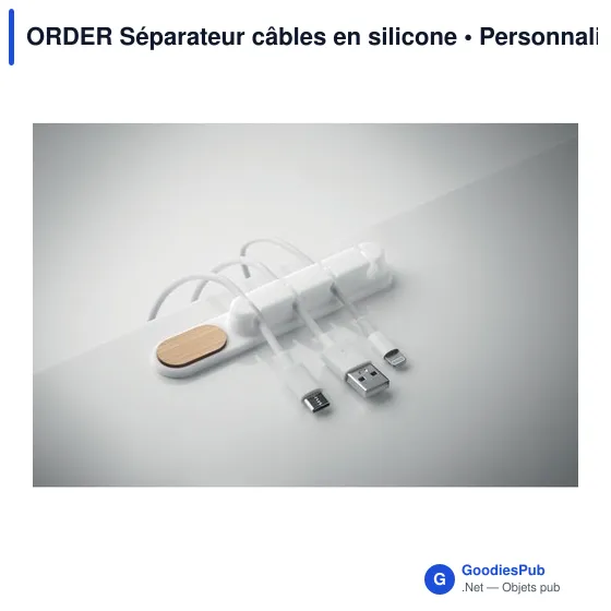 Séparateur de câbles en silicone personnalisable avec logo - Image 7