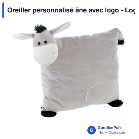 Oreiller personnalisé âne avec logo - Logan