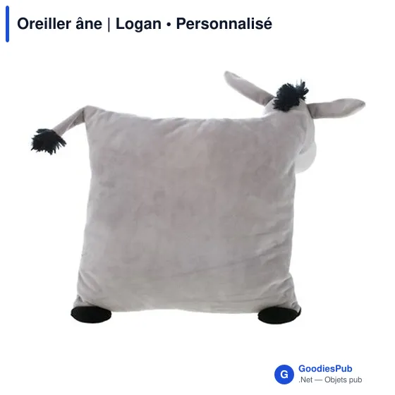 Oreiller personnalisé âne avec logo - Logan - Image 3