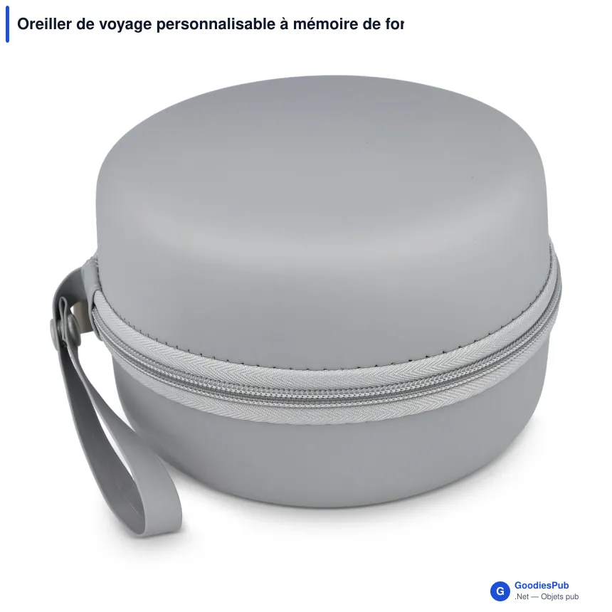 Oreiller de voyage personnalisable à mémoire de forme avec logo - Housse EVA - Image 2