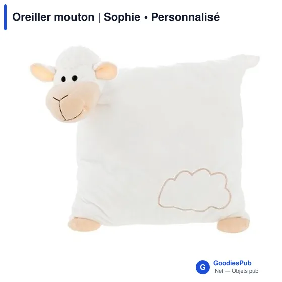 Oreiller personnalisable Mouton avec logo - Sophie - Image 2
