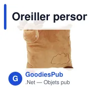 Oreiller personnalisable en peluche avec logo - Grayson - Miniature 1