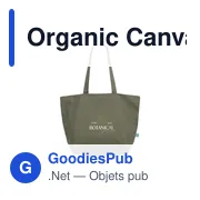 Sac shopping personnalisable Organic Canvas Pro Shopper avec logo - Miniature 1