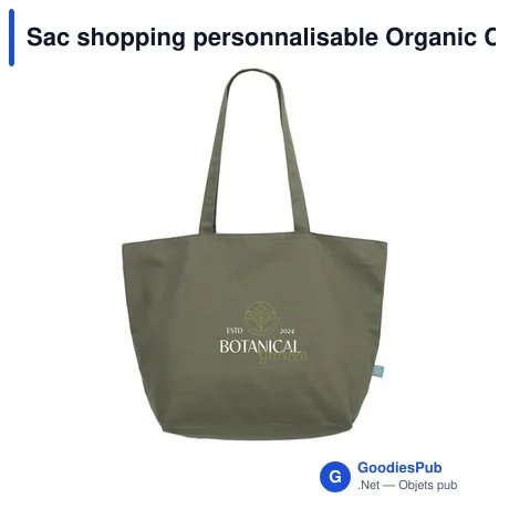 Sac shopping personnalisable Organic Canvas Pro Shopper avec logo