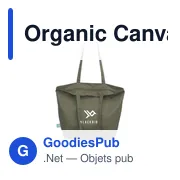 Sac shopping personnalisable Organic Canvas Pro Shopper avec logo - Miniature 2