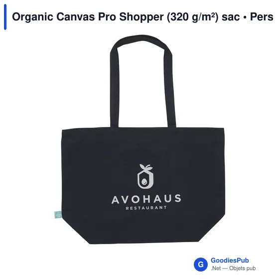 Sac shopping personnalisable Organic Canvas Pro Shopper avec logo - Image 11