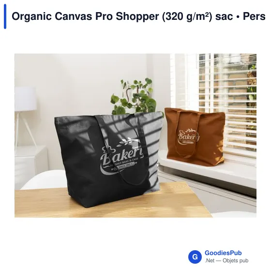 Sac shopping personnalisable Organic Canvas Pro Shopper avec logo - Image 12