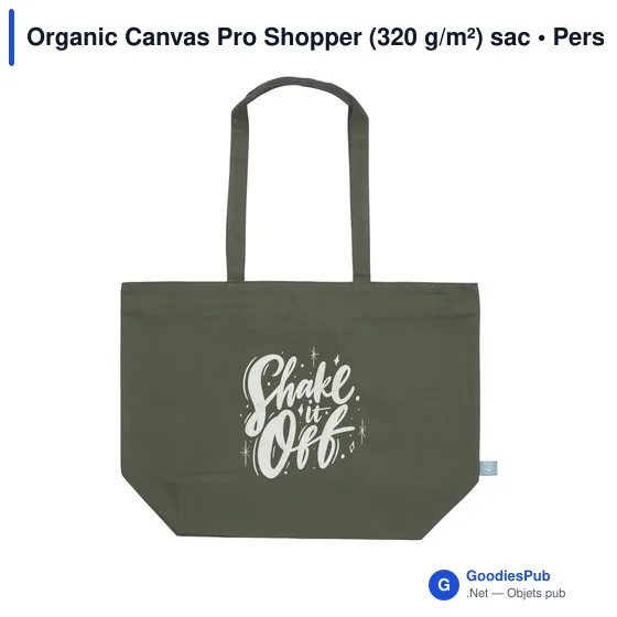Sac shopping personnalisable Organic Canvas Pro Shopper avec logo - Image 4