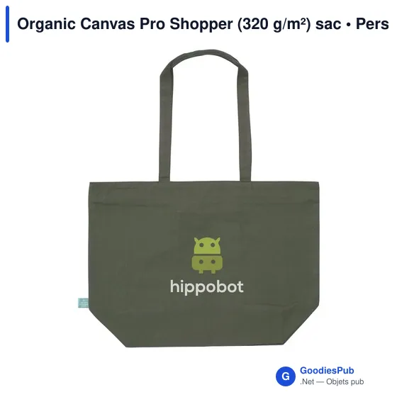 Sac shopping personnalisable Organic Canvas Pro Shopper avec logo - Image 5