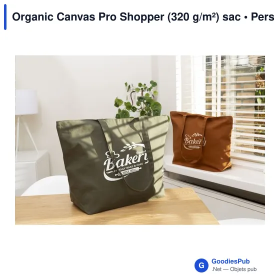 Sac shopping personnalisable Organic Canvas Pro Shopper avec logo - Image 6