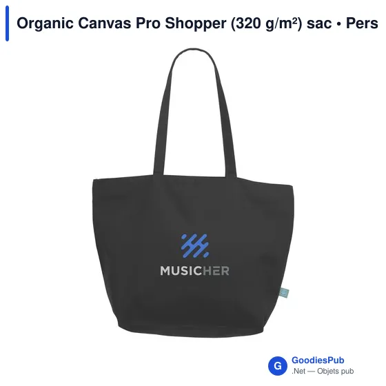Sac shopping personnalisable Organic Canvas Pro Shopper avec logo - Image 7