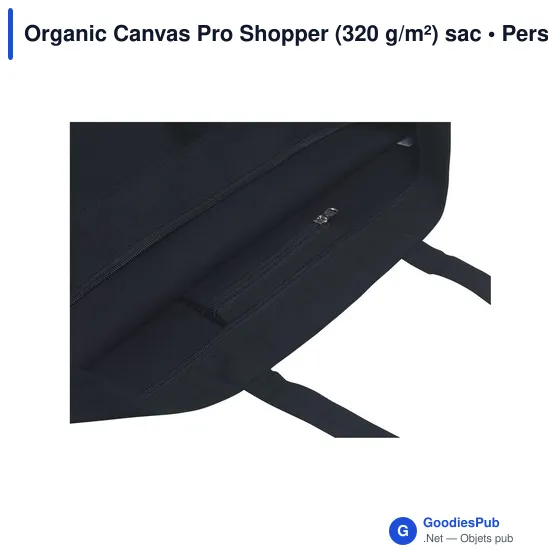 Sac shopping personnalisable Organic Canvas Pro Shopper avec logo - Image 9