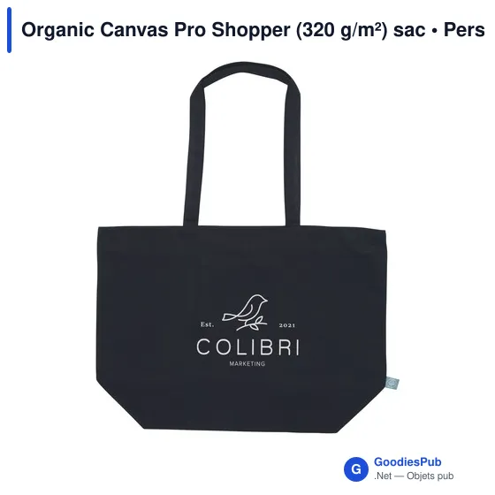Sac shopping personnalisable Organic Canvas Pro Shopper avec logo - Image 10