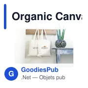 Sac shopping personnalisable Organic Canvas Shopper avec logo - Miniature 1