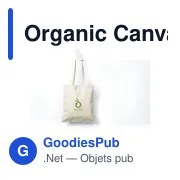 Sac shopping personnalisable Organic Canvas Shopper avec logo - Miniature 2