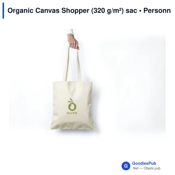 Sac shopping personnalisable Organic Canvas Shopper avec logo - Image 2