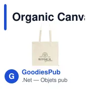 Sac shopping personnalisable Organic Canvas Shopper avec logo - Miniature 3