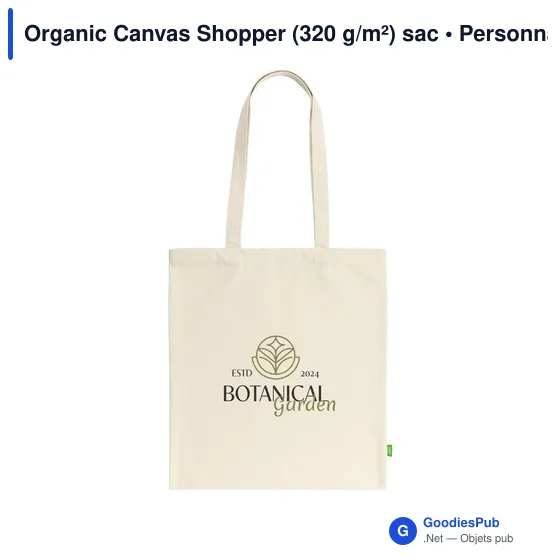Sac shopping personnalisable Organic Canvas Shopper avec logo - Image 3