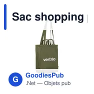 Sac shopping personnalisable en toile de coton biologique - Organic Cottonavec logo - Miniature 1
