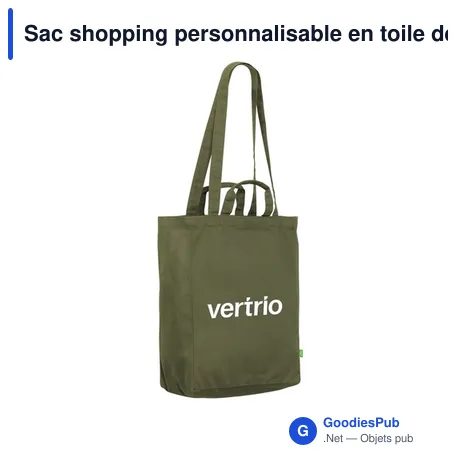 Sac shopping personnalisable en toile de coton biologique - Organic Cottonavec logo