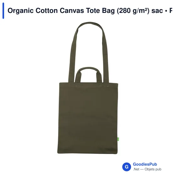 Sac shopping personnalisable en toile de coton biologique - Organic Cottonavec logo - Image 2