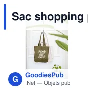 Sac shopping personnalisable en toile de coton biologique - Organic Cottonavec logo - Miniature 3